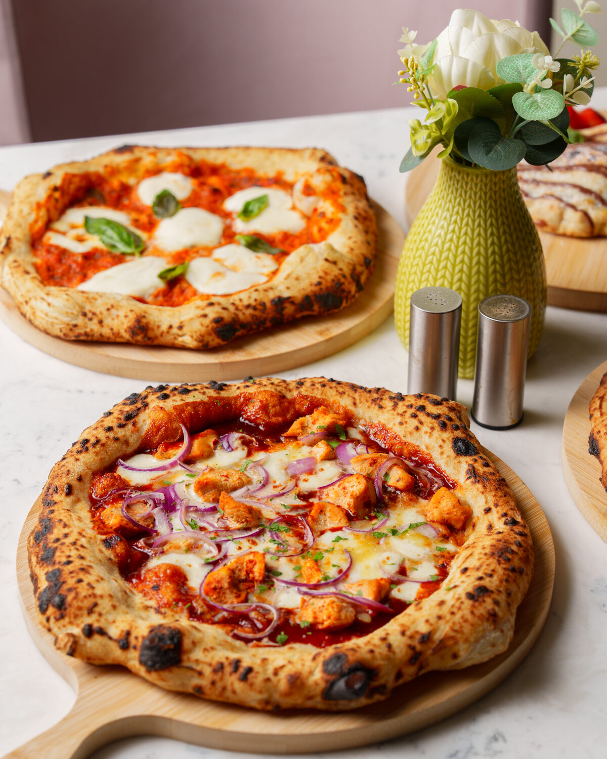 Freshly prepared pizza at Fabrice Brasserie, Milton Keynes