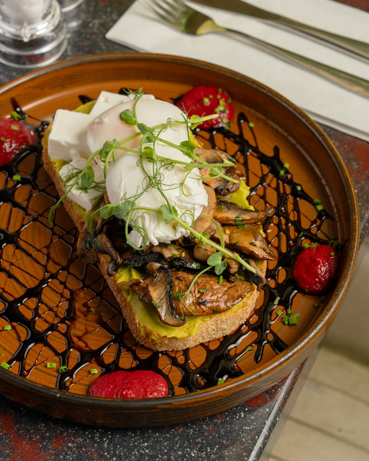 Mushroom and feta breakfast