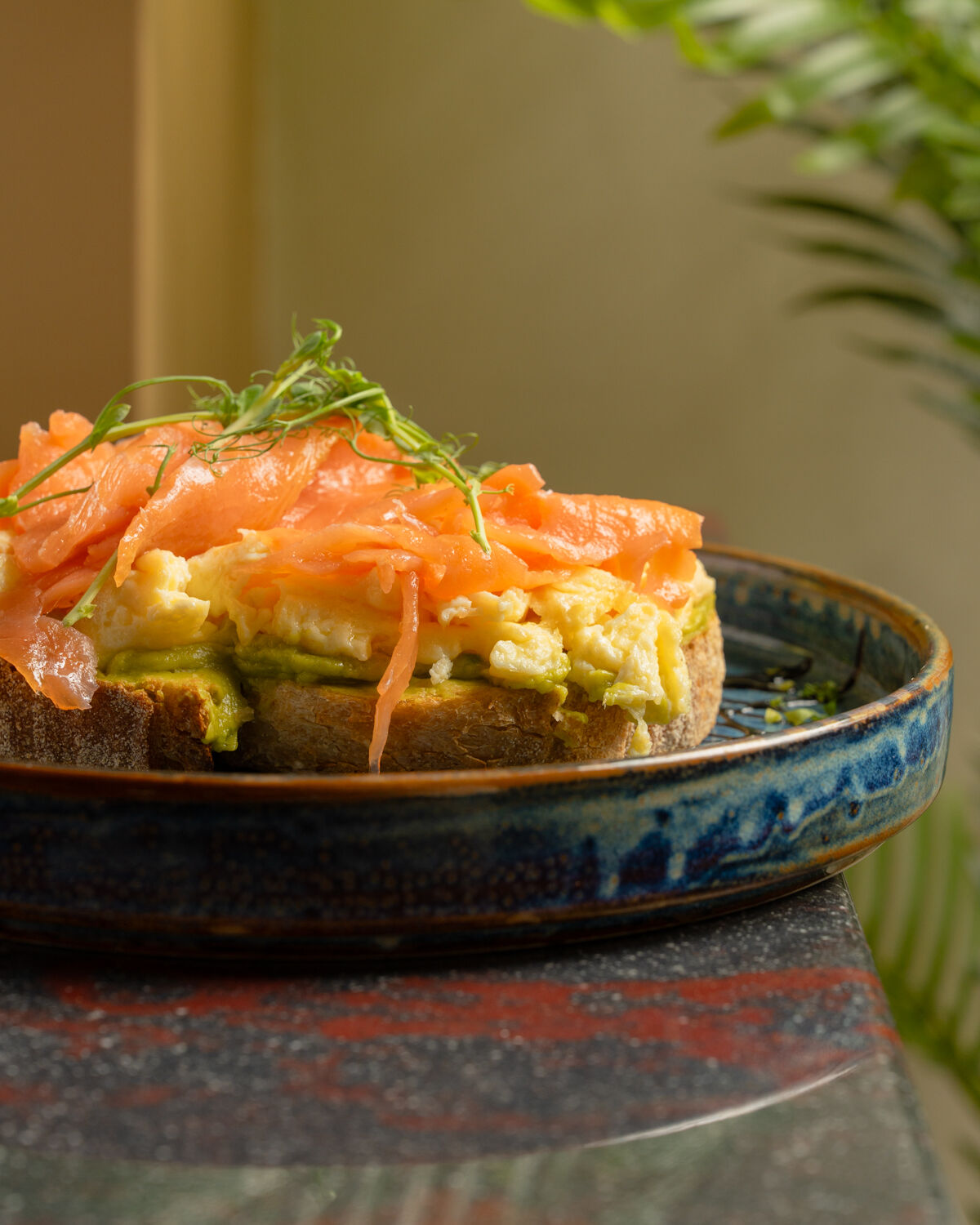 Salmon and avocado brunch