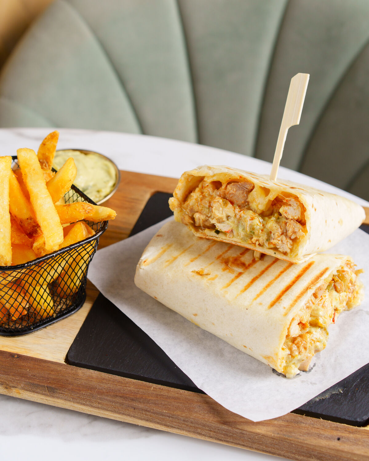 Steak wrap lunch