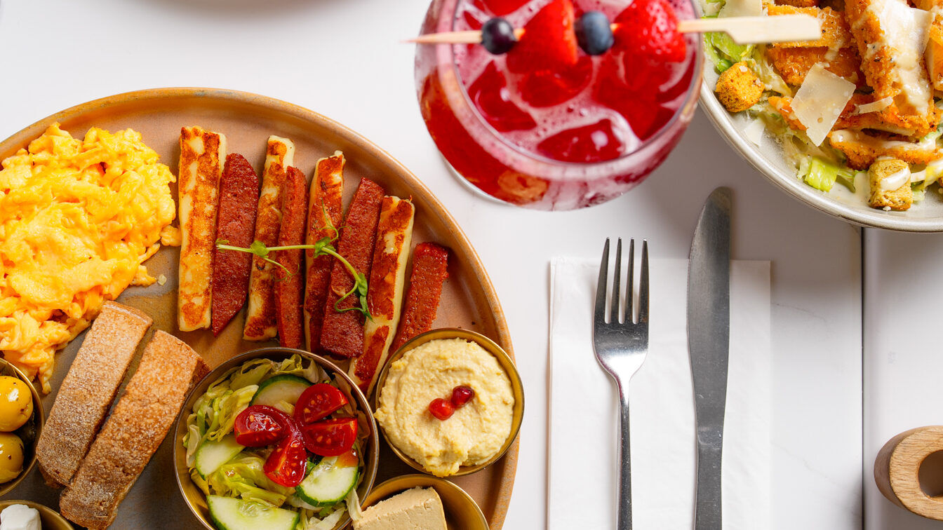 Breakfast and lunch dishes at Fabrice Brasserie, Milton Keynes